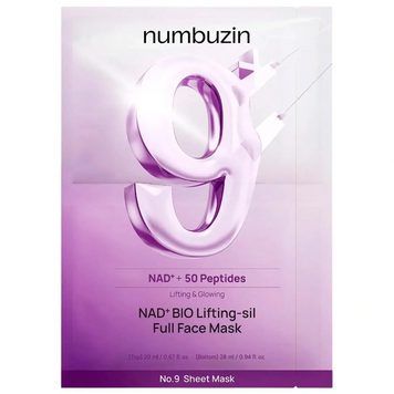 Ліфтинг-маска для пружності шкіри обличчя Numbuzin No.9 NAD Bio Lifting-sil Full Face Pack Sheet Ліфтинг-маска для пружності шкіри обличчя Numbuzin No.9 NAD Bio Lifting-sil Full Face Pack Sheet фото
