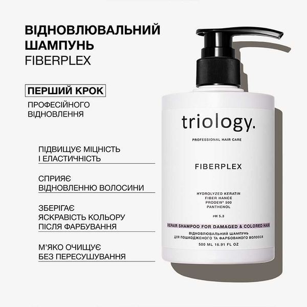 Відновлювальний шампунь для пошкодженого та фарбованого волосся Fiberplex Triology. Відновлювальний шампунь для пошкодженого та фарбованого волосся Fiberplex Triology. фото