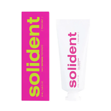 Щоденна відбілювальна зубна паста Solident Peach mint / персик-м'ята, 25 ml Щоденна відбілювальна зубна паста Solident Peach mint / персик-м'ята, 25 ml фото